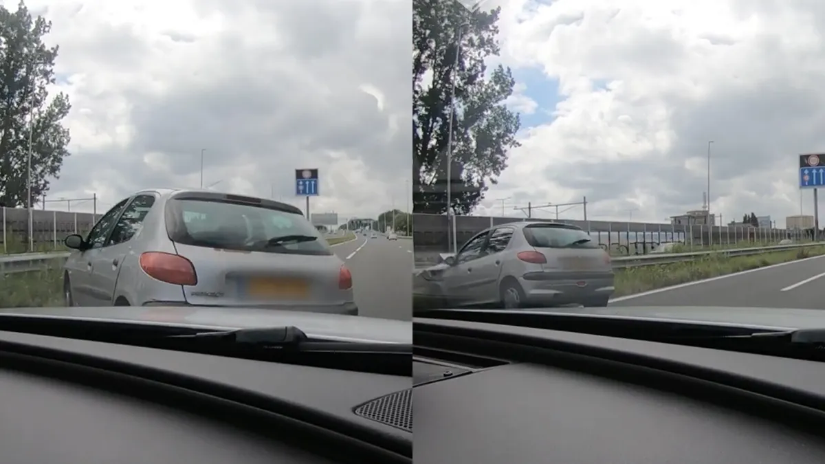 Wajoo, politie ramt op volle snelheid een vluchtende auto na een schietpartij