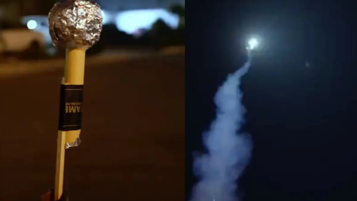 Vuurpijl waardoor de auto’s in de buurt gezellig mee gaan doen