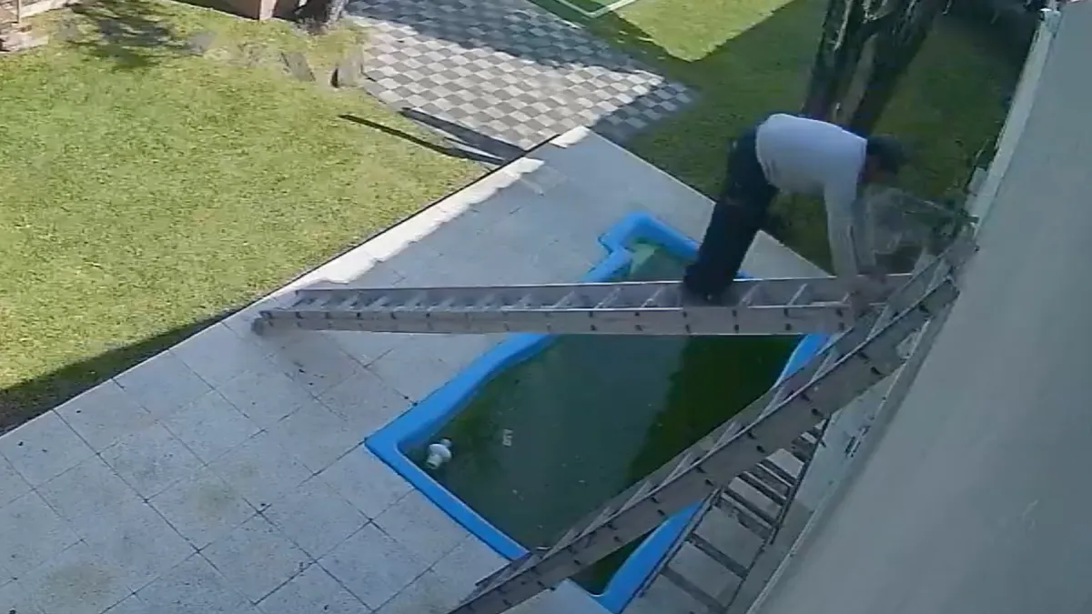 Mexicaanse schilder had zijn dag niet na schuivende ladder