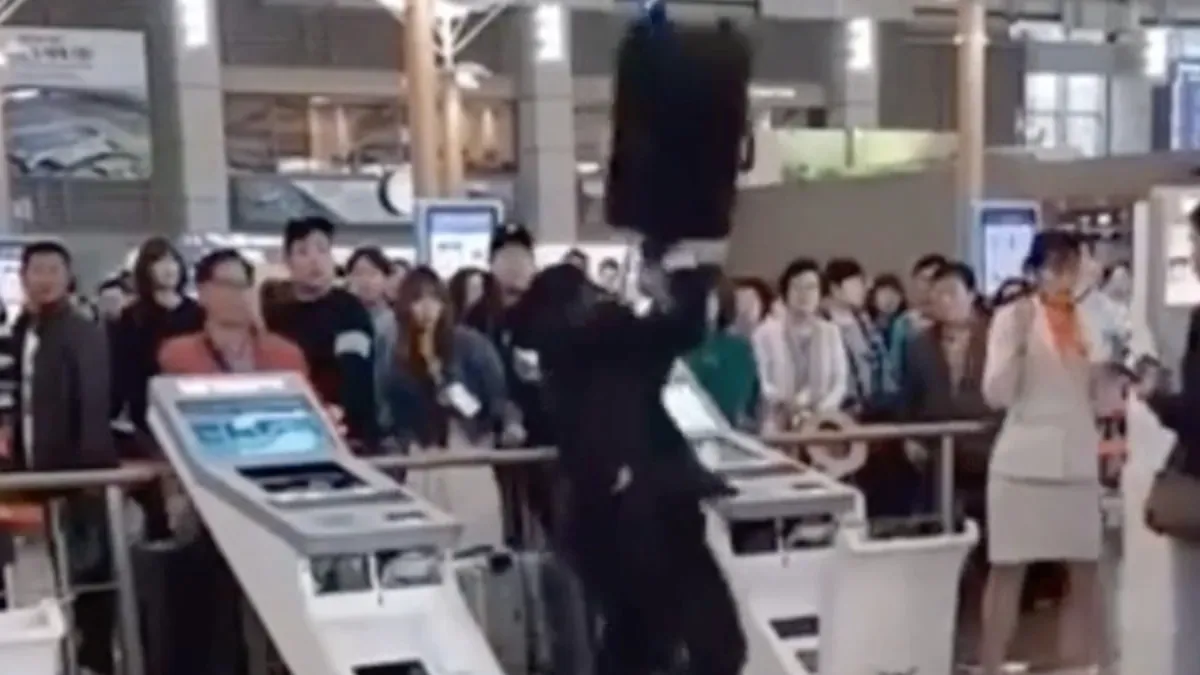 Zelf even inchecken escaleerde toch wel een beetje op Incheon International Airport