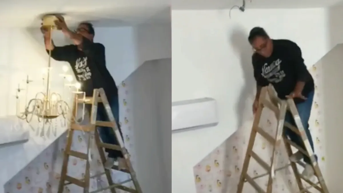 Even snel een kroonluchter ophangen met Buurman en Buurman