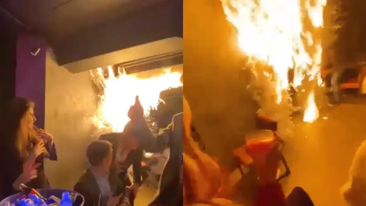 Veel te spannend momentje in restaurant Londen na in de fik vliegen van de kerstversiering