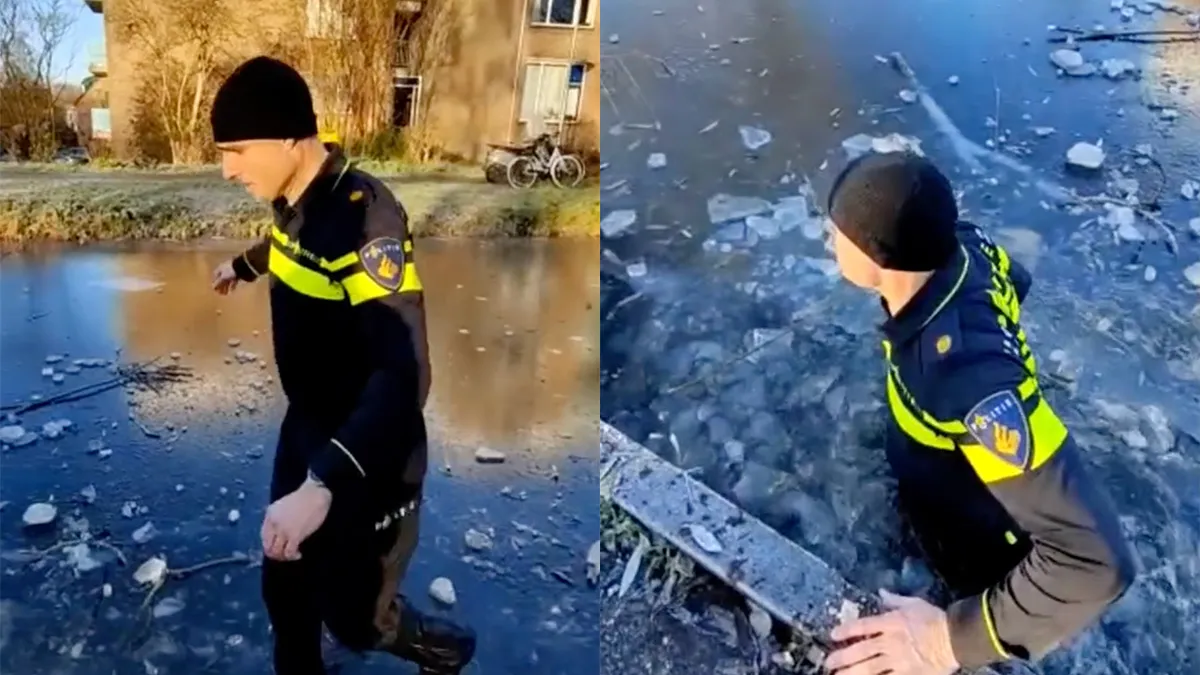 Agent zakt door het ijs en geeft uitleg wat je dan moet doen