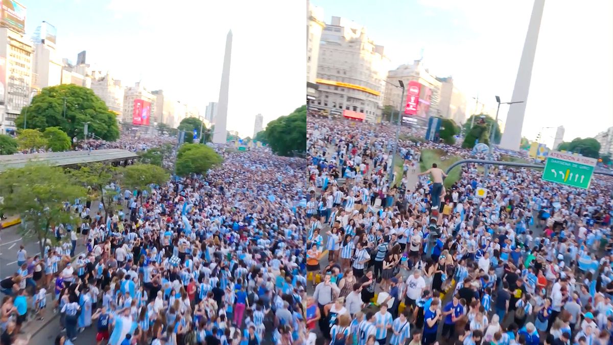 Awesome drone beelden van Argentijnen die feest vieren in Buenos Aires