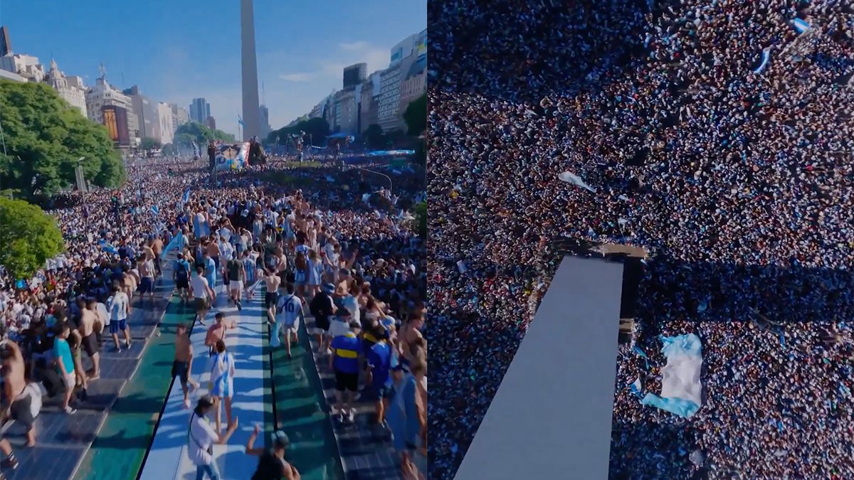 Awesome Drone beelden van Argentijnen die vieren dat ze wereldkampioen zijn