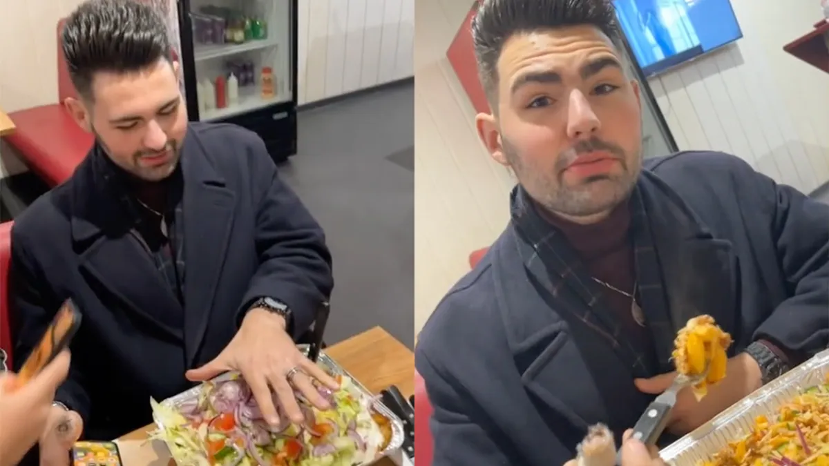 Floris heeft een verschrikkelijke honger en eet XXXXXL kapsalon van 2,5 kilo