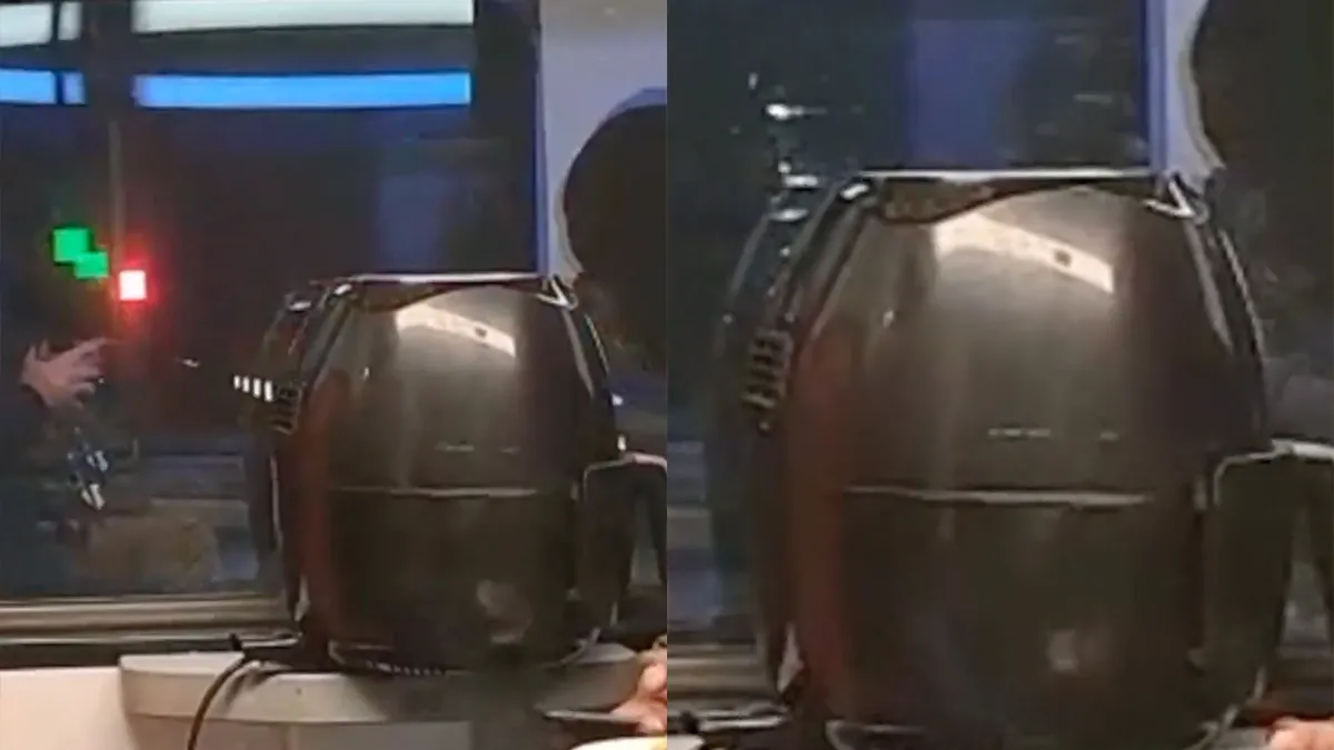 Man neemt airfryer mee in volle trein om kaassoufles te frituren