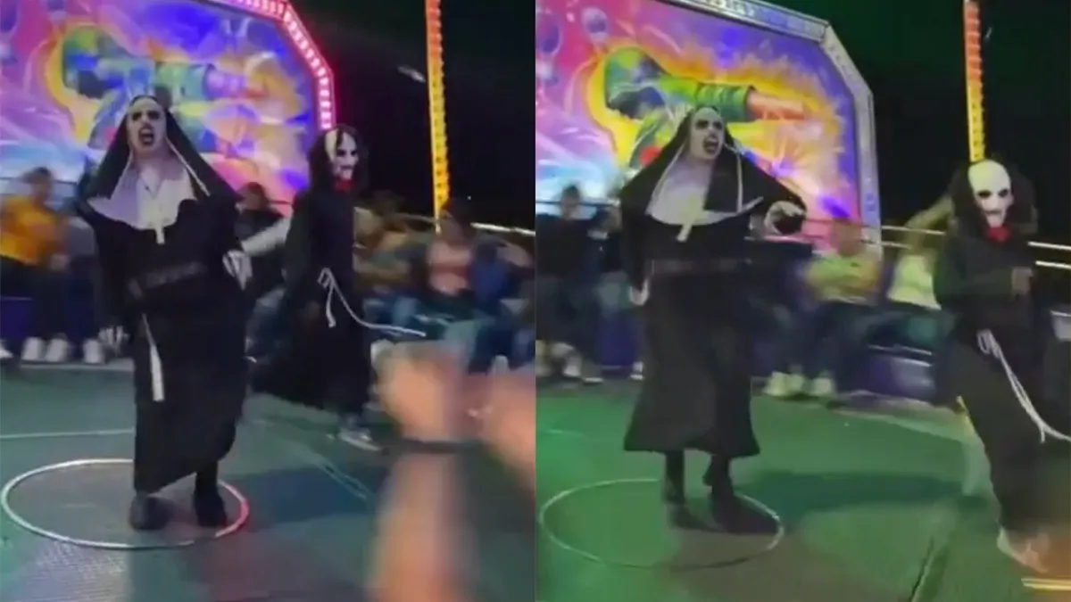 Medewerkers kermis attractie geven Halloween extra twist