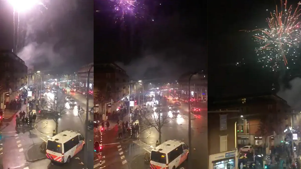 ME grijpt in tijdens vieren WK overwinning op Portugal in Schilderswijk in Den Haag