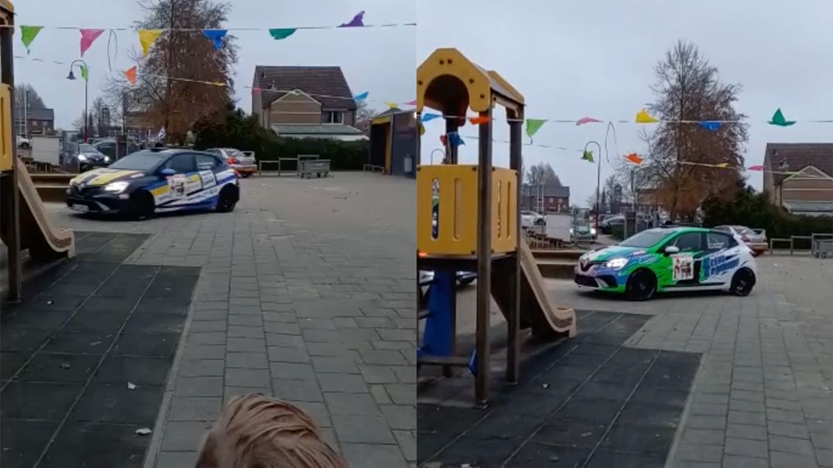 Sinterklaas kwam in Daarlerveen aan in een rallyauto