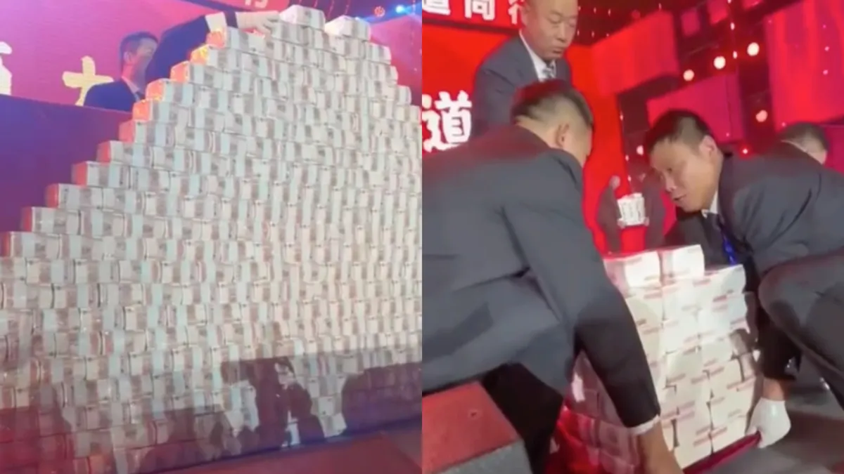 Chinees bouwbedrijf deelde eindejaarsbonussen letterlijk uit