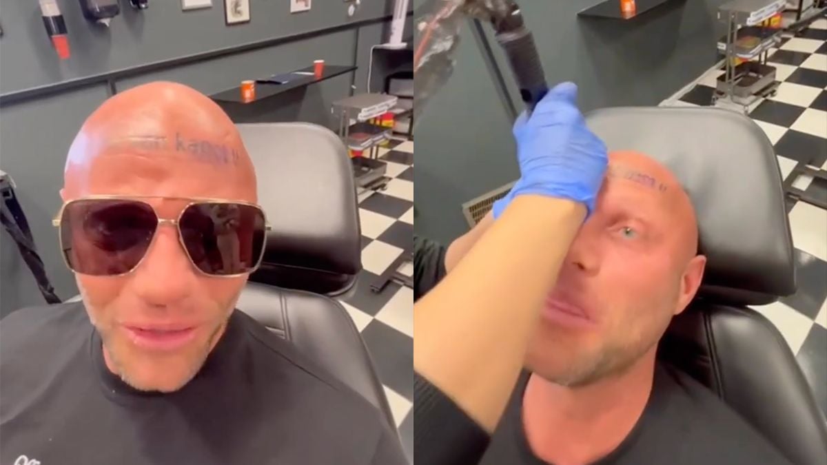 Alex Soze laat tekst 'Alles kan kapot' op zijn hoofd tatoeëren