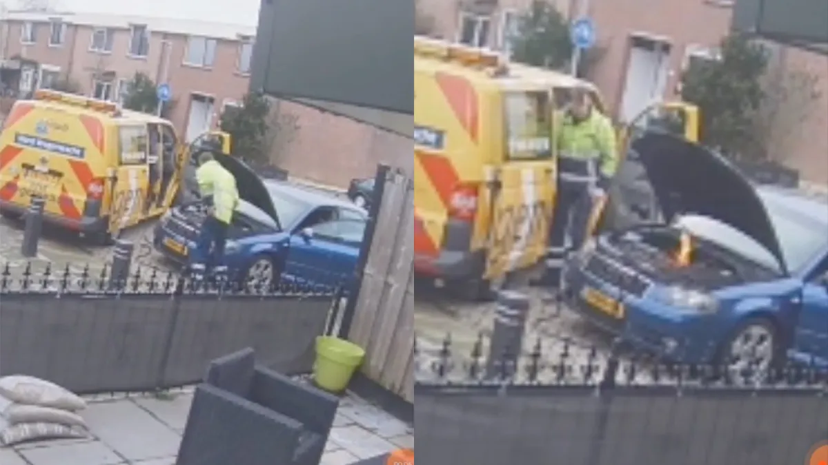 Beunhaas van de pechhulp steekt bijna auto in de fik
