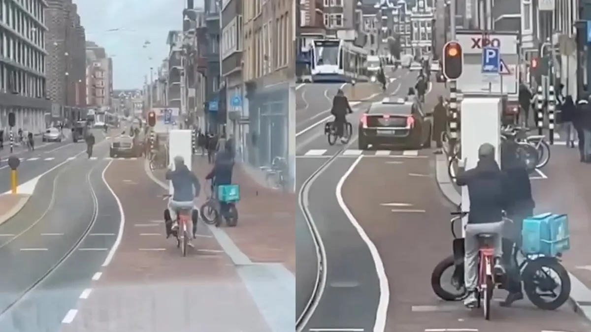 Bezorger zorgt ervoor dat kast vervoeren niet lekker gaat