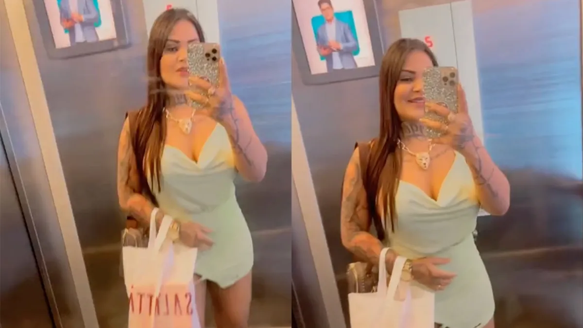 Braziliaanse influencer Vanessa Campos laat stinkende verrassing vliegen in lift