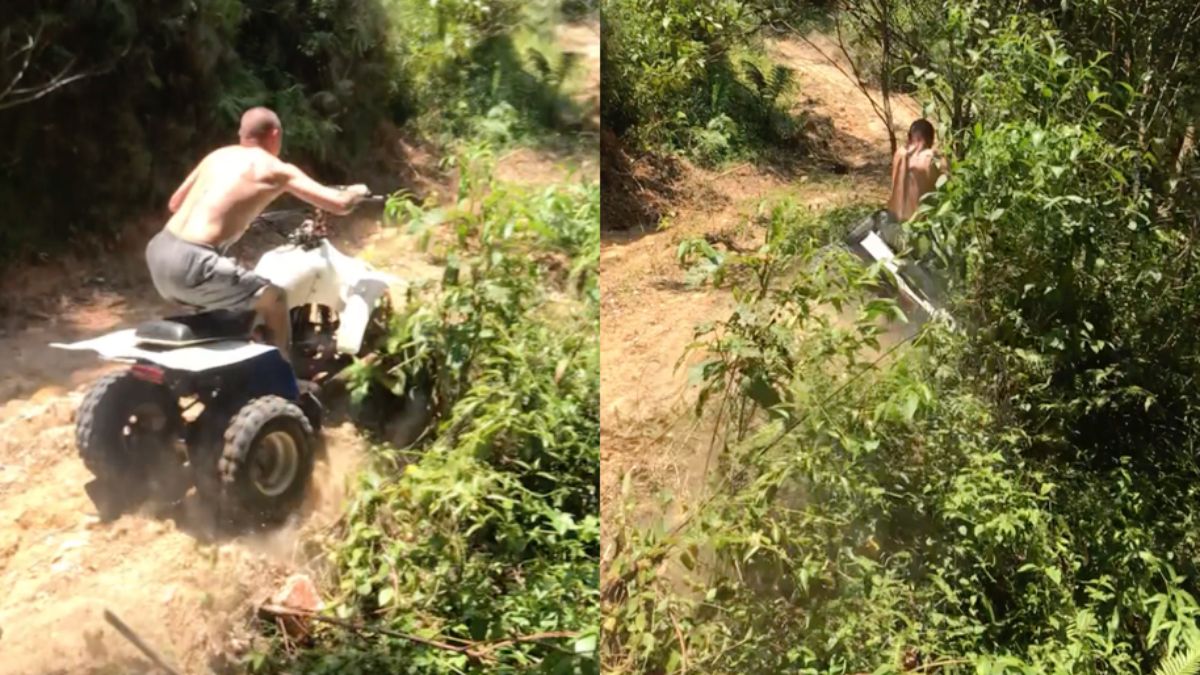 Amateur stuntchauffeur Tainan komt heel goed weg na domme actie op quad