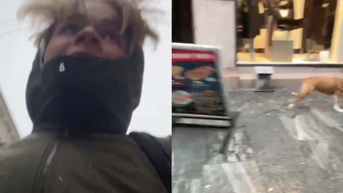 Even de hond vastzetten aan een reclamebord terwijl je een broodje haalt…