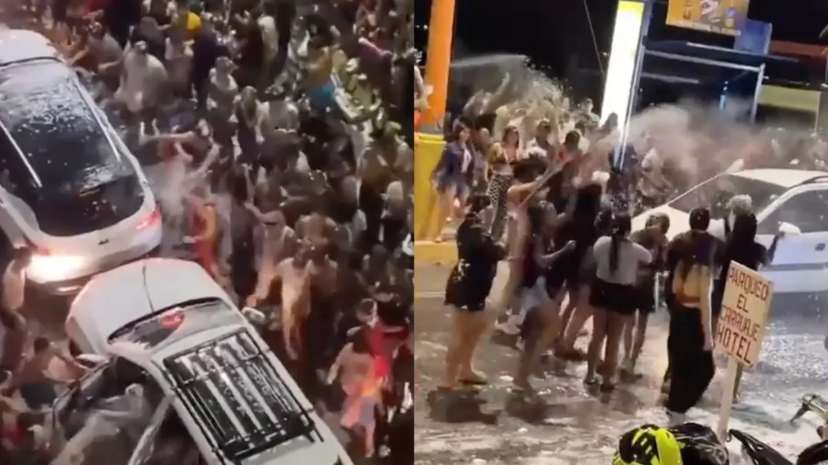 Carnaval in Salinas in Ecuador loopt helemaal uit de hand