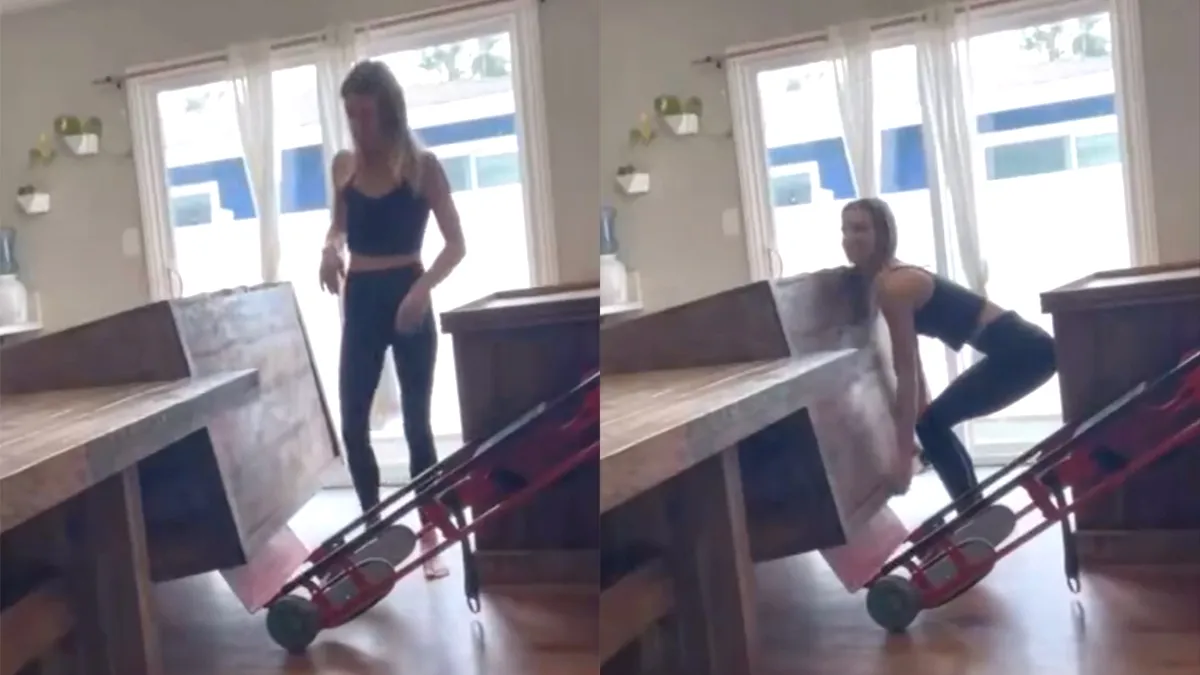 Fitgirl kan kast niet tillen en heeft nu een blauwe plek op haar hoofd