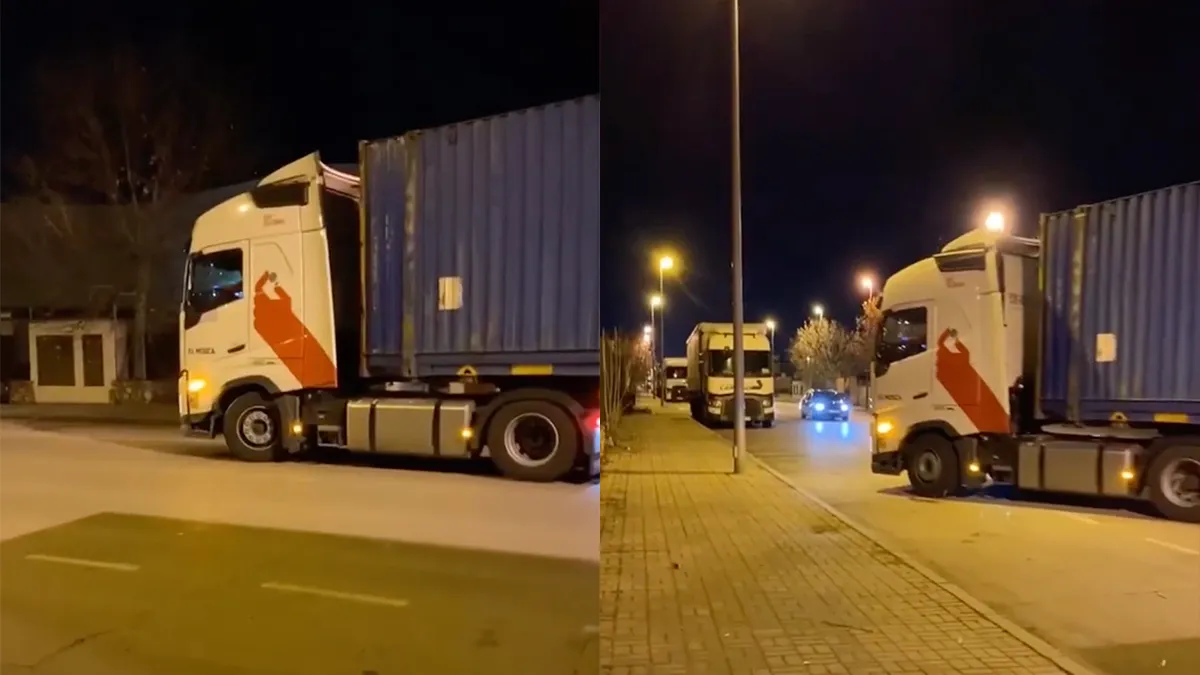 Vrachtwagens parkeren zodat er niet gestolen kan worden