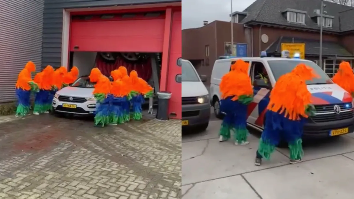 Mobiele wasstraat tijdens carnaval in Breda