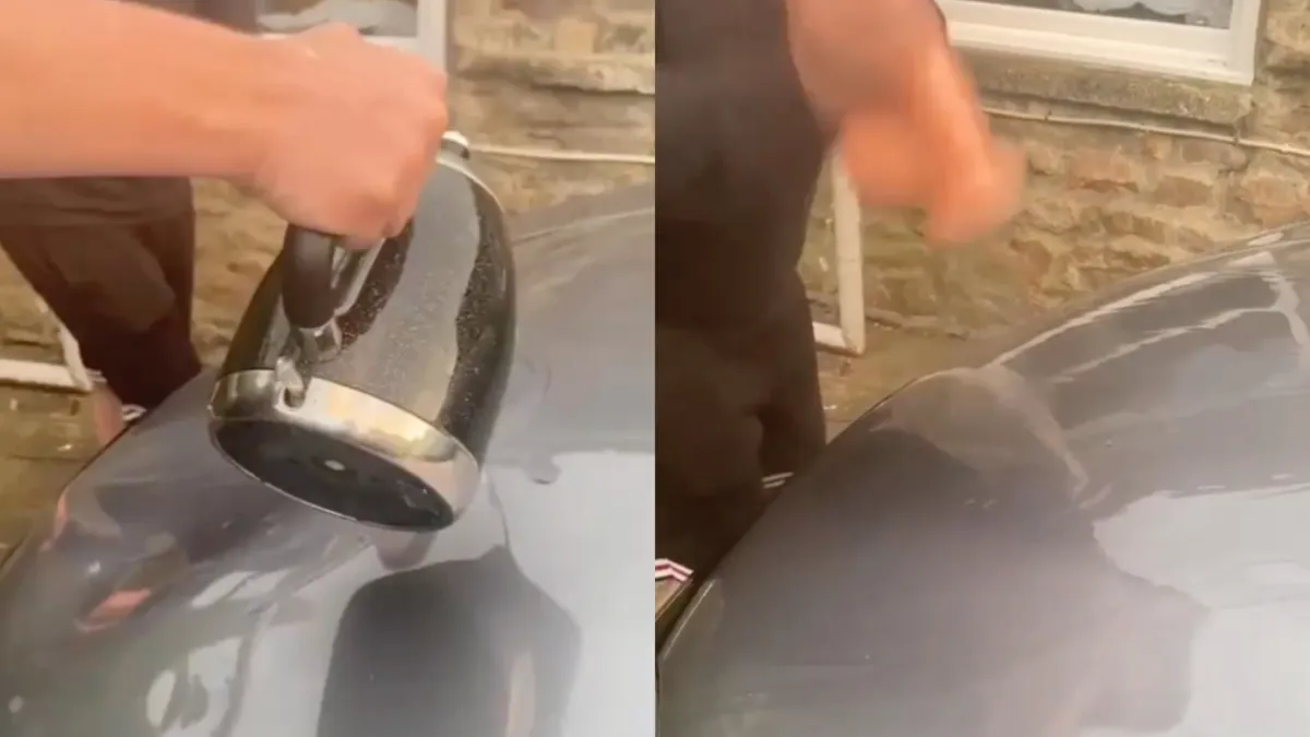 Slaapkamer speelgoed ideaal voor verwijderen van deuk uit motorkap