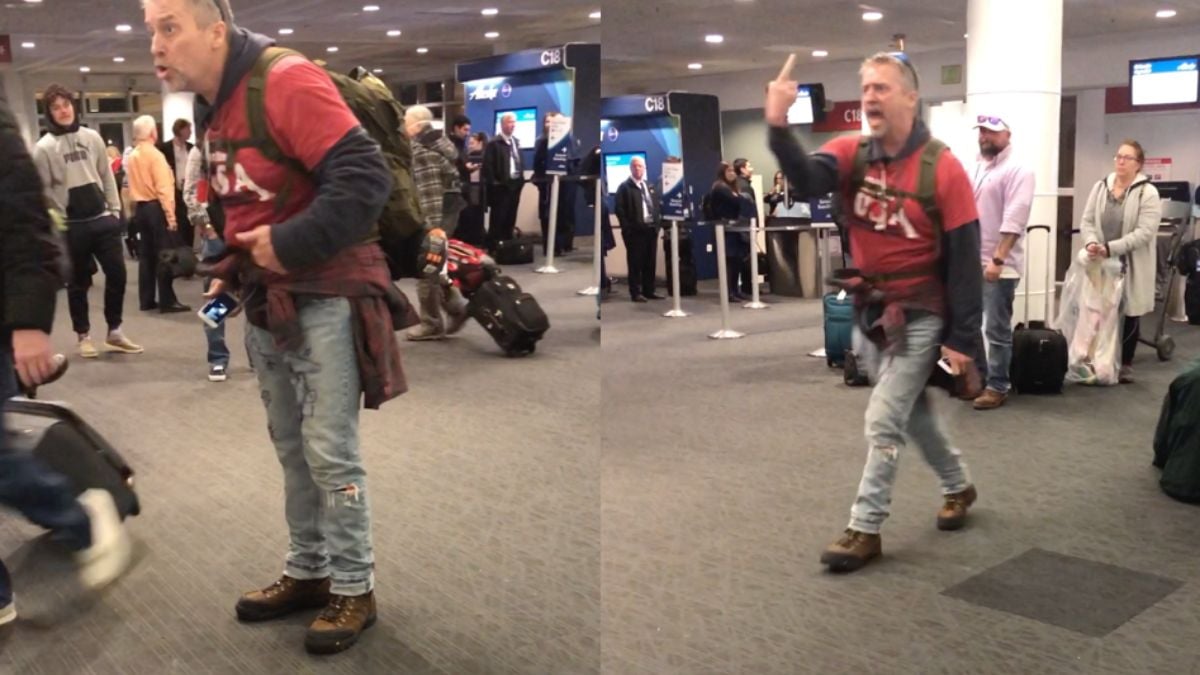 Eminem fan gooit er uit protest even een solo uit op Seattle Airport