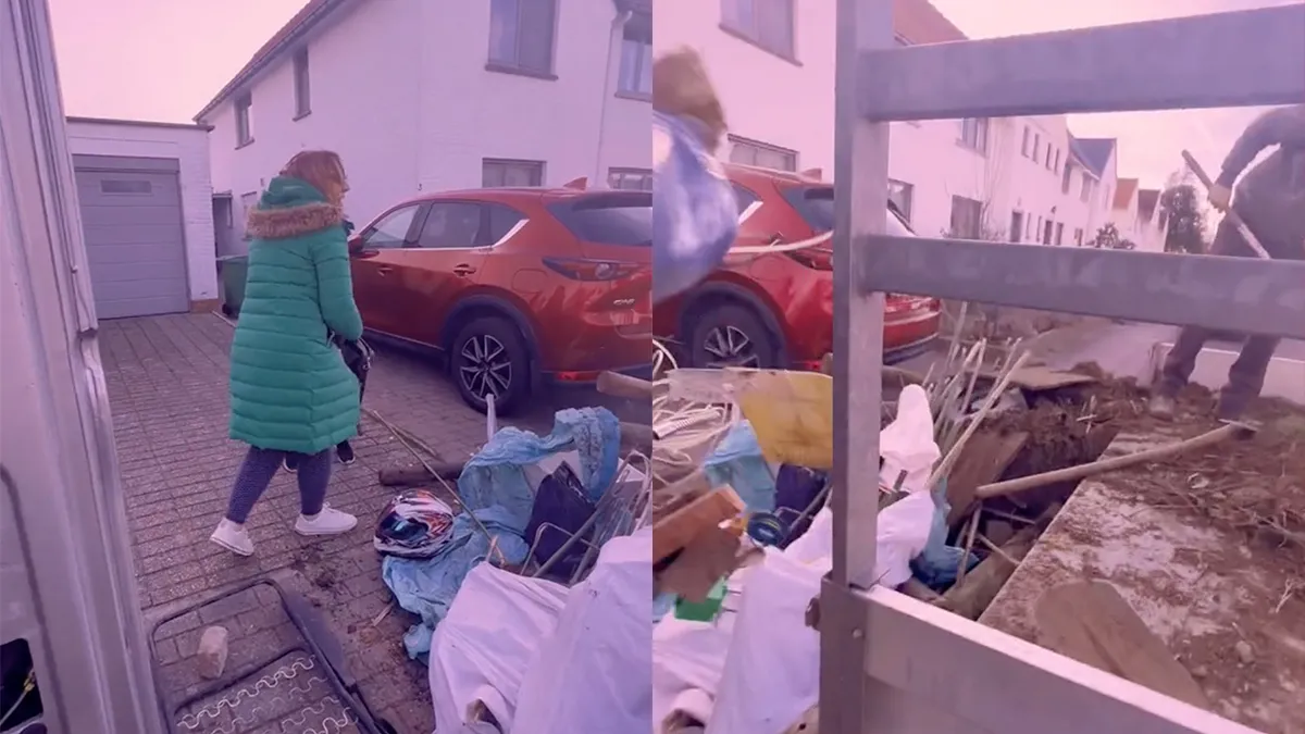 Aannemer kreeg niet volledige bedrag betaald, dus stort spullen terug in voortuin