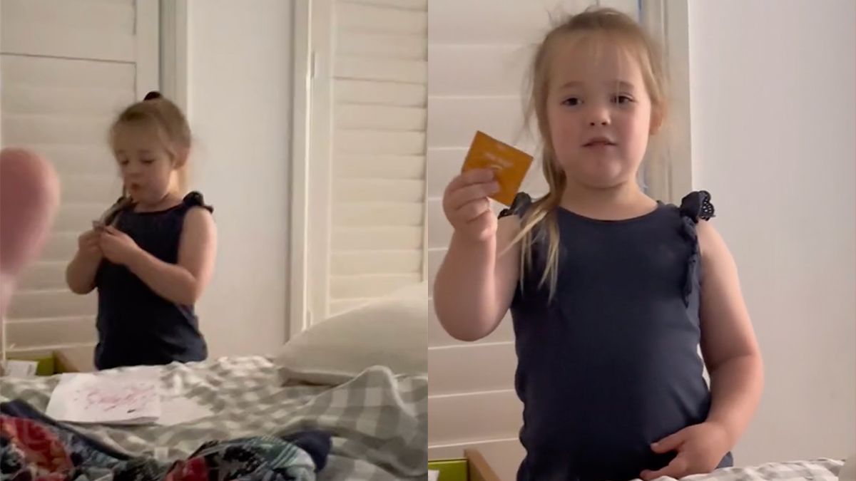 Bijna 5-jarig meisje wil weten wat verpakking is uit papa's nachtkastje