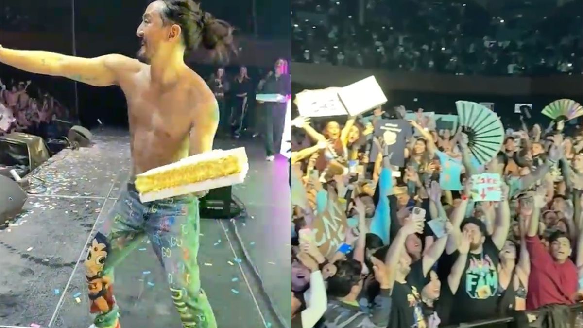 Dame krijgt hele mooie 'Cakeface' van Steve Aoki