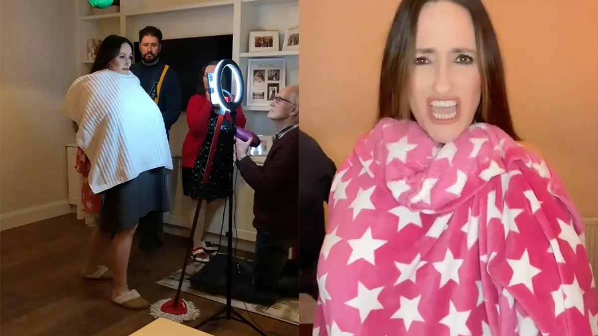 De hele familie helpt Rebecca met de 'Whitney Houston Challenge'