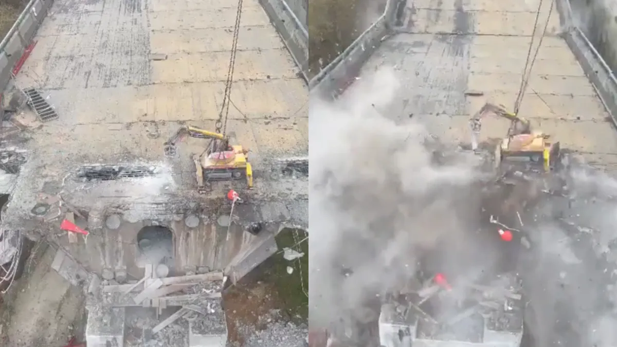 Blijkbaar stond er nogal wat spanning op de te slopen brug