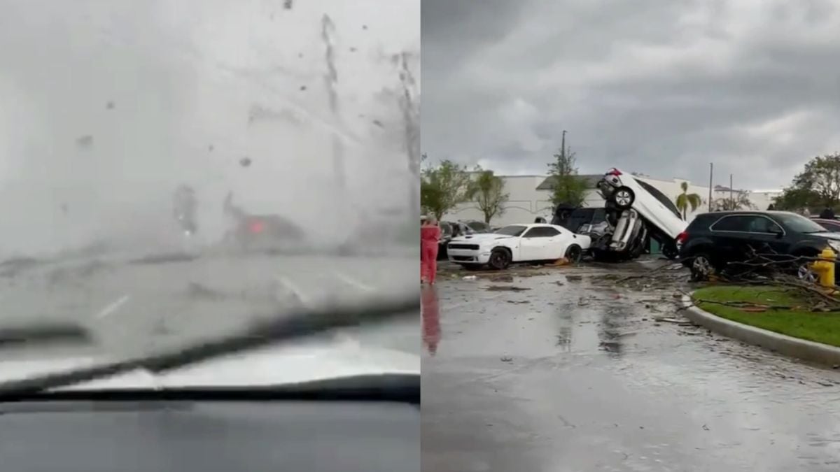 Tornado heeft stevig huisgehouden in Palm Beach, Florida