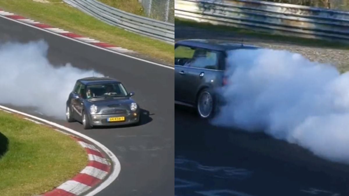 Mini op de Nürburgring had zo te zien een probleempje