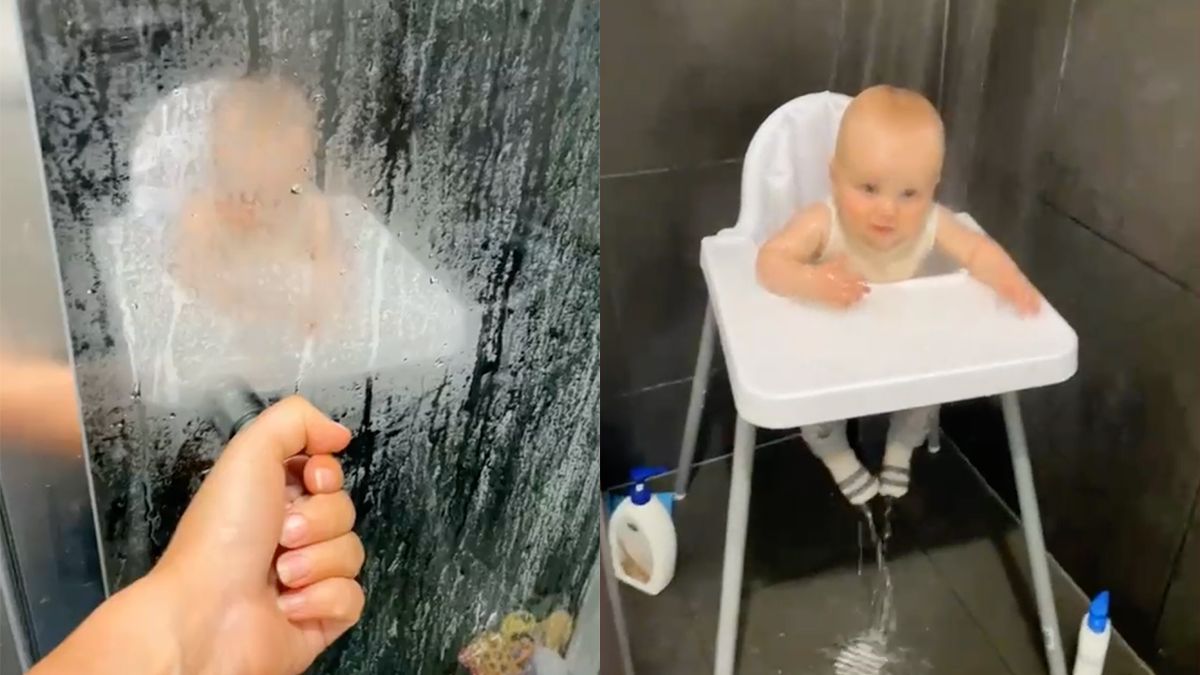 De lifehack voor luie moeders en vaders om baby te douchen