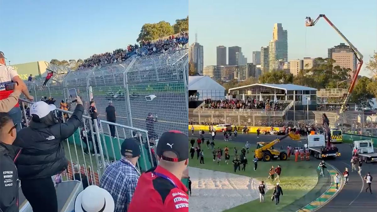 Formule 1 fans in Australie misdragen zich op het circuit