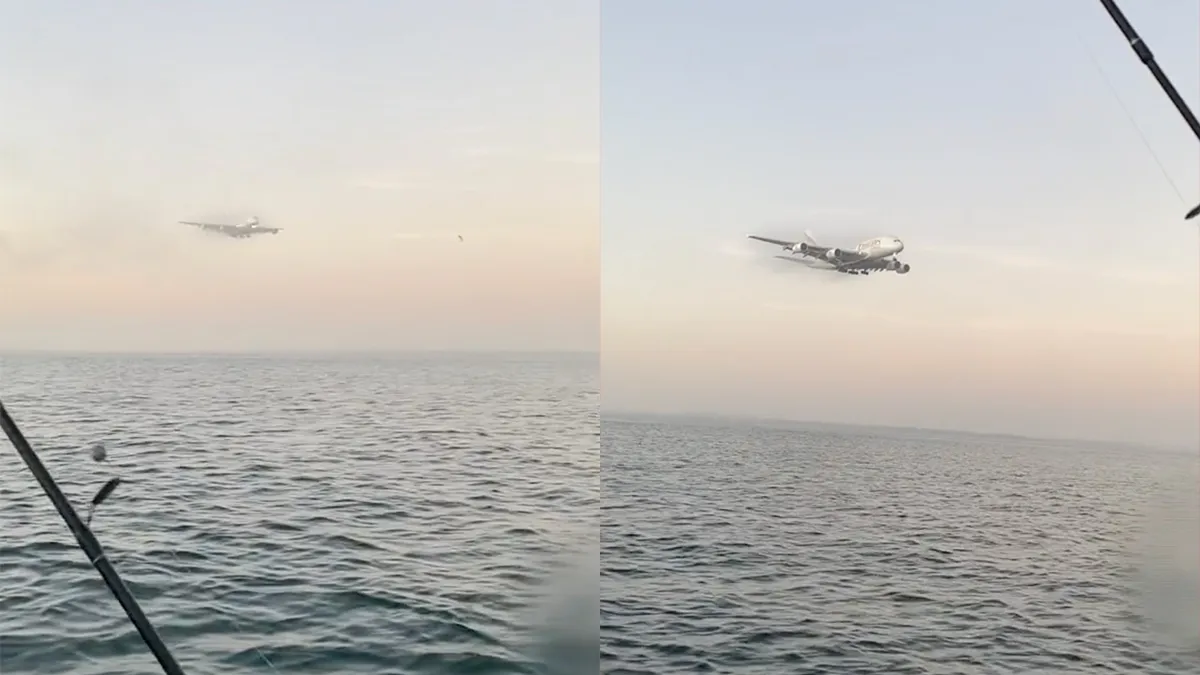 Heb je vanaf je visstek toch een enorm mooi uitzicht op een landende A380