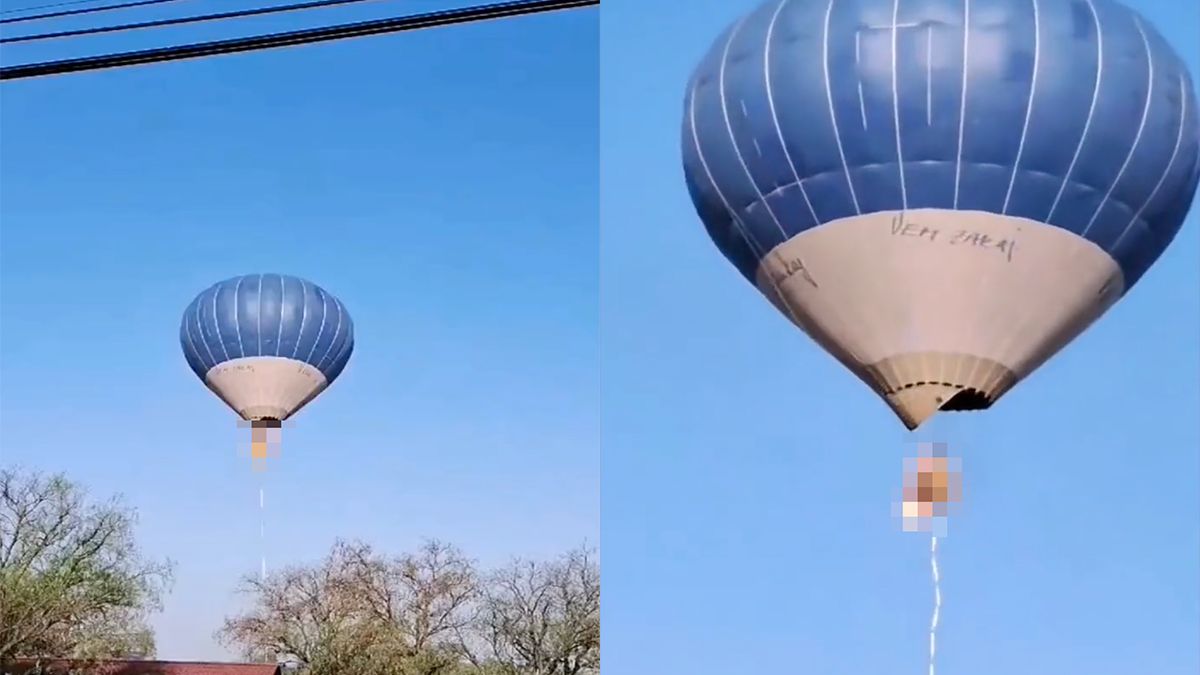 Luchtballon in de fik in Mexico, passagiers maken fatale sprong naar beneden