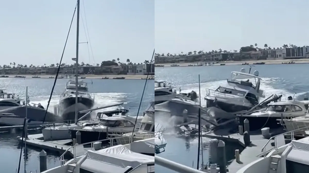 Man steelt jacht en vaart de halve haven van Newport Harbor kapot