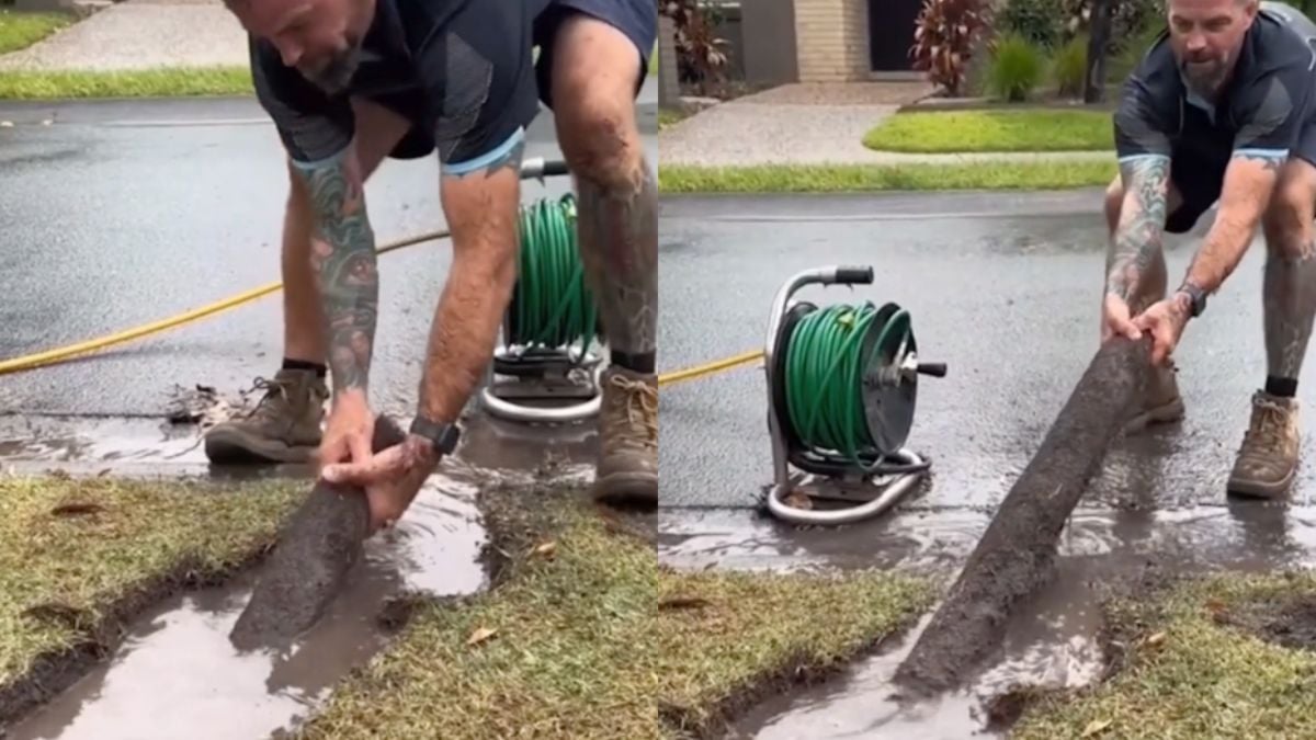 Wortels uit Australische afvoer verwijderen is oddly satisfying