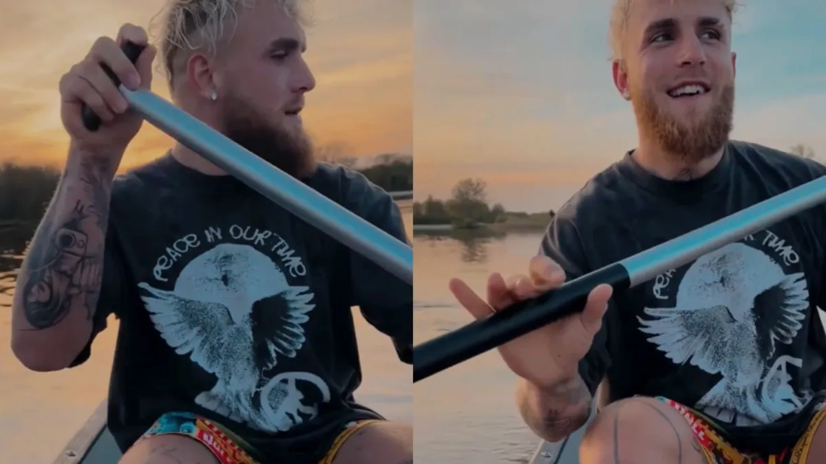 Jutta Leerdam leert Jake Paul zijn eerste Nederlandse woordje tijdens boottochtje