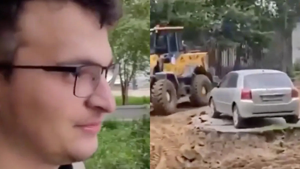 Iemand heeft memo niet gelezen, maar bouwvakkers werken er omheen