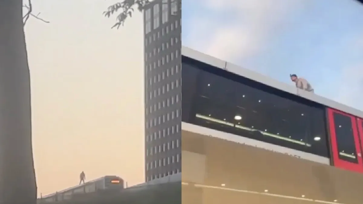 Man staat op dak van rijdende metro in Amsterdam, GVB doet aangifte