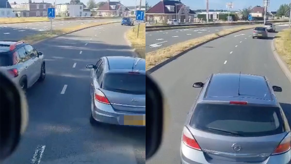 Automobilist in Poeldijk houdt niet van invoegende vrachtwagen en doet een 'Brake Check'
