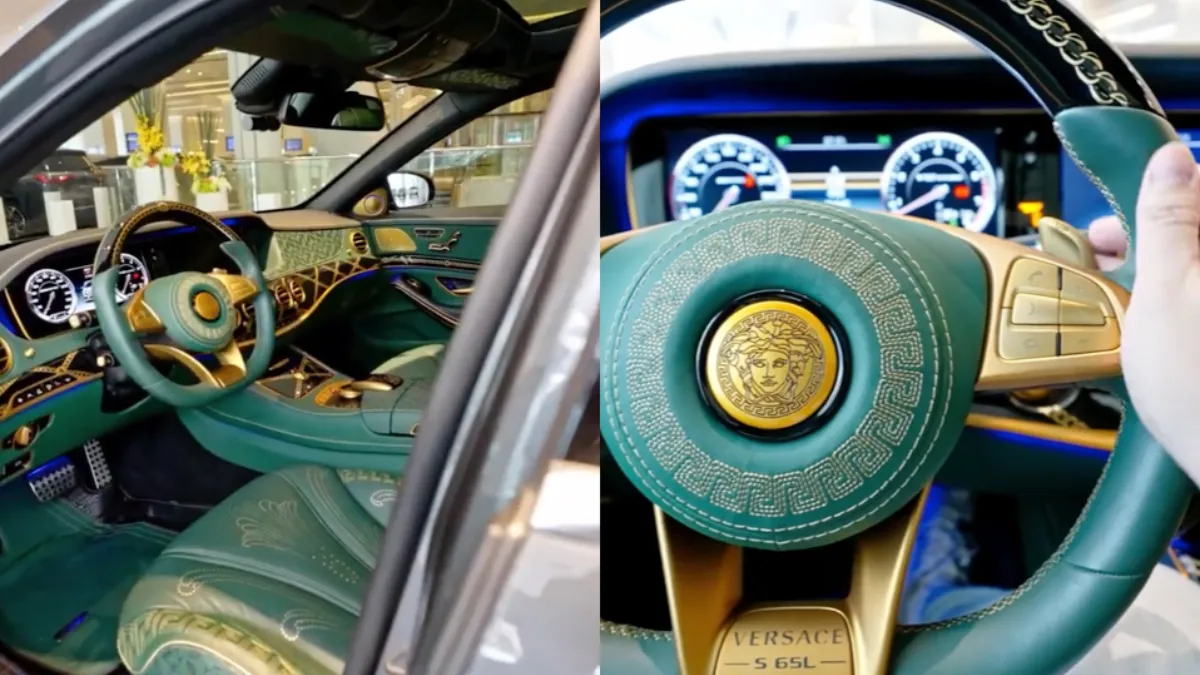 Mercedes AMG S65L in de Versace Edition zou niet mistaan op het kamp