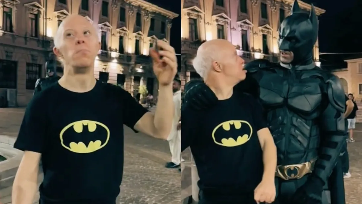 Gianni ontmoet zijn held Batman en het gaat niet heel veel mooier worden dan dat