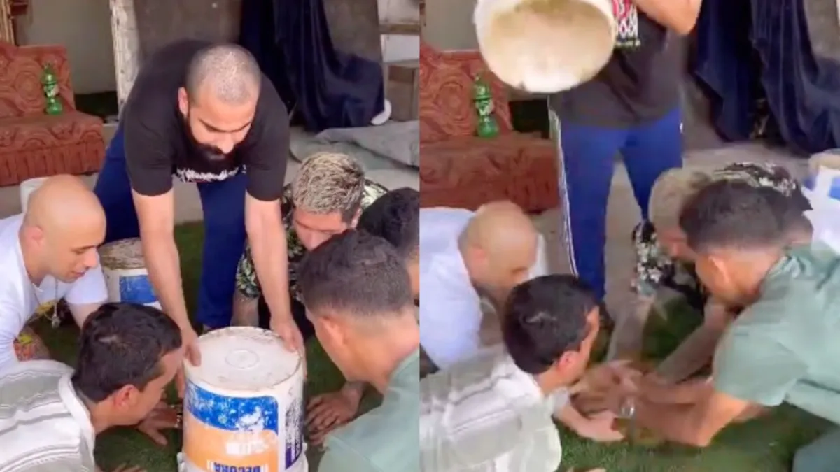 Complete vriendengroep grijpt gretig in koeienstront na topnotch prank