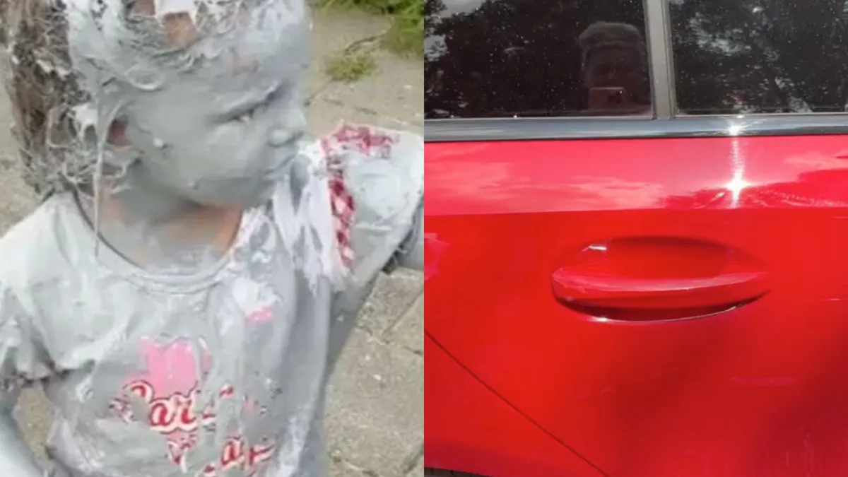 Hoe is het nu met de Mercedes voorzien van stuc door 3-jarige Noëlla?