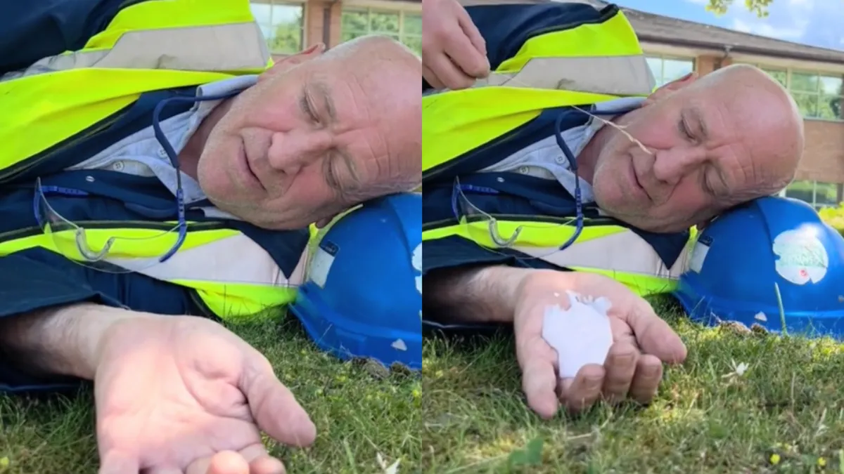 Slapen in je pauze is ook wel een beetje vragen om een prank
