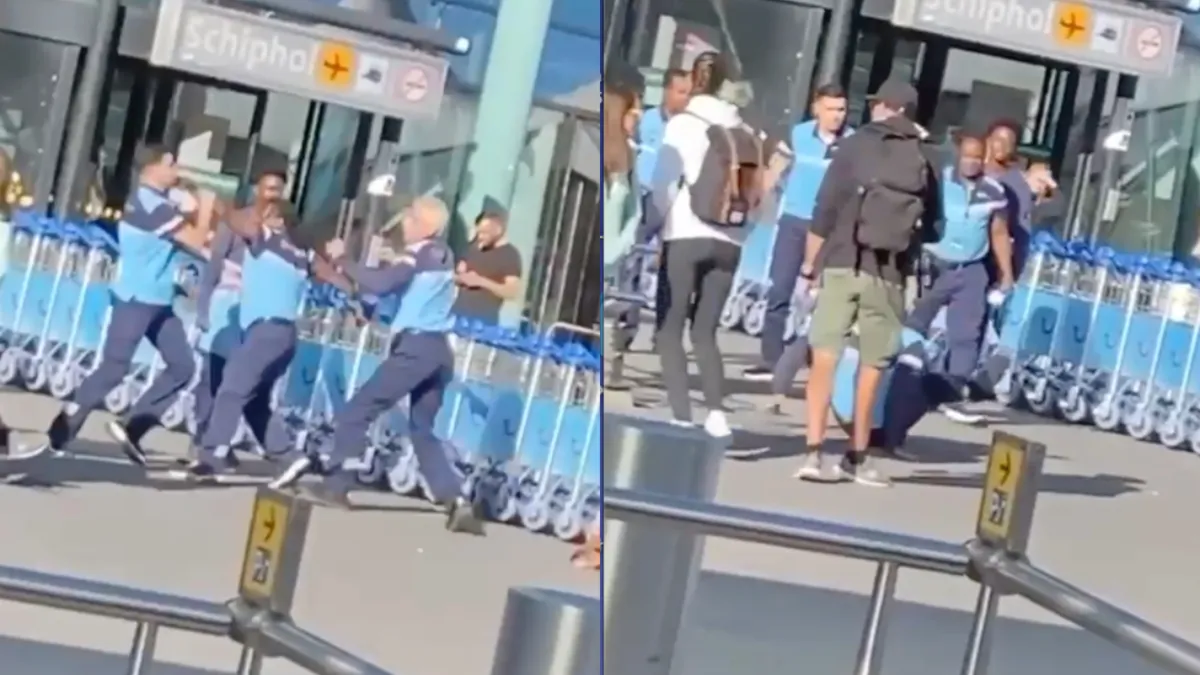 Bagagemedewerkers op Schiphol kloppen elkaar de kop in
